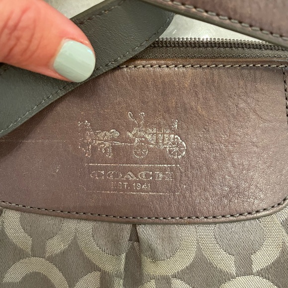 Coach Gray Canvass Crossbody Purse - Picture 3 of 3